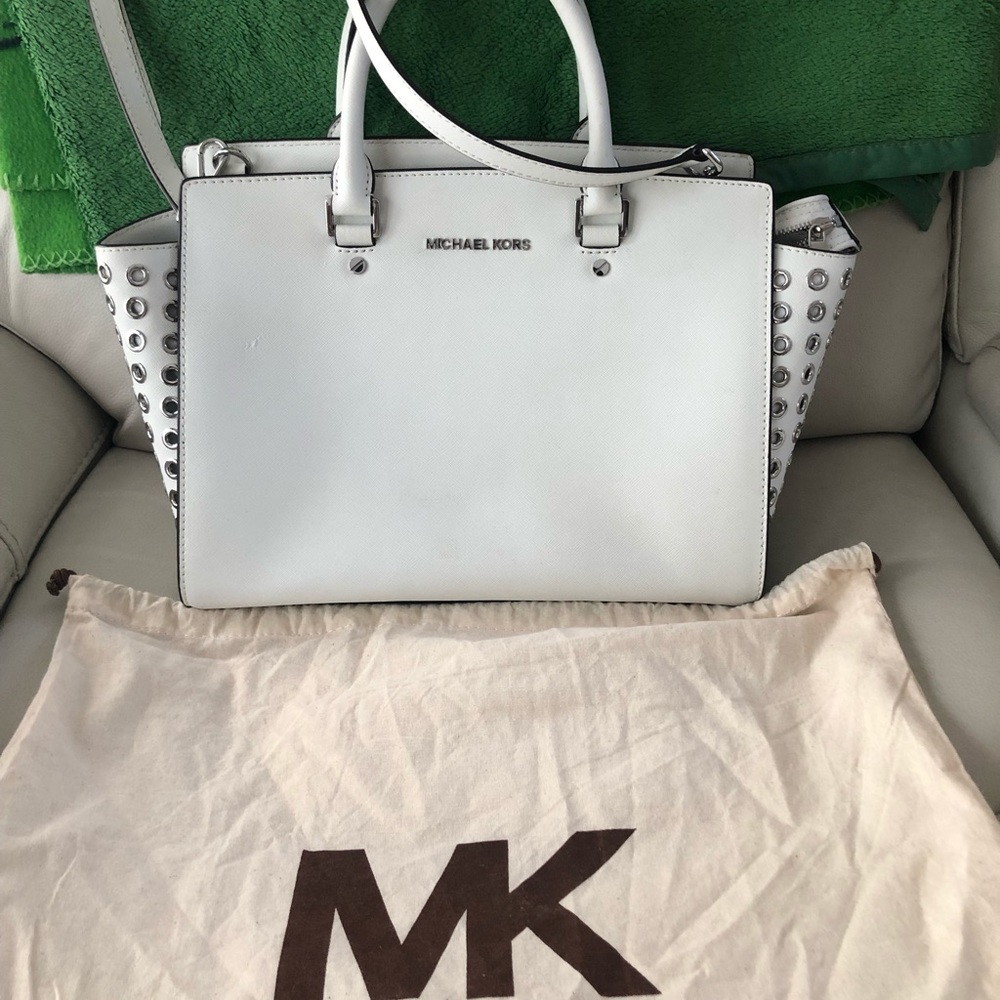 Michael Kors White Leather Purse